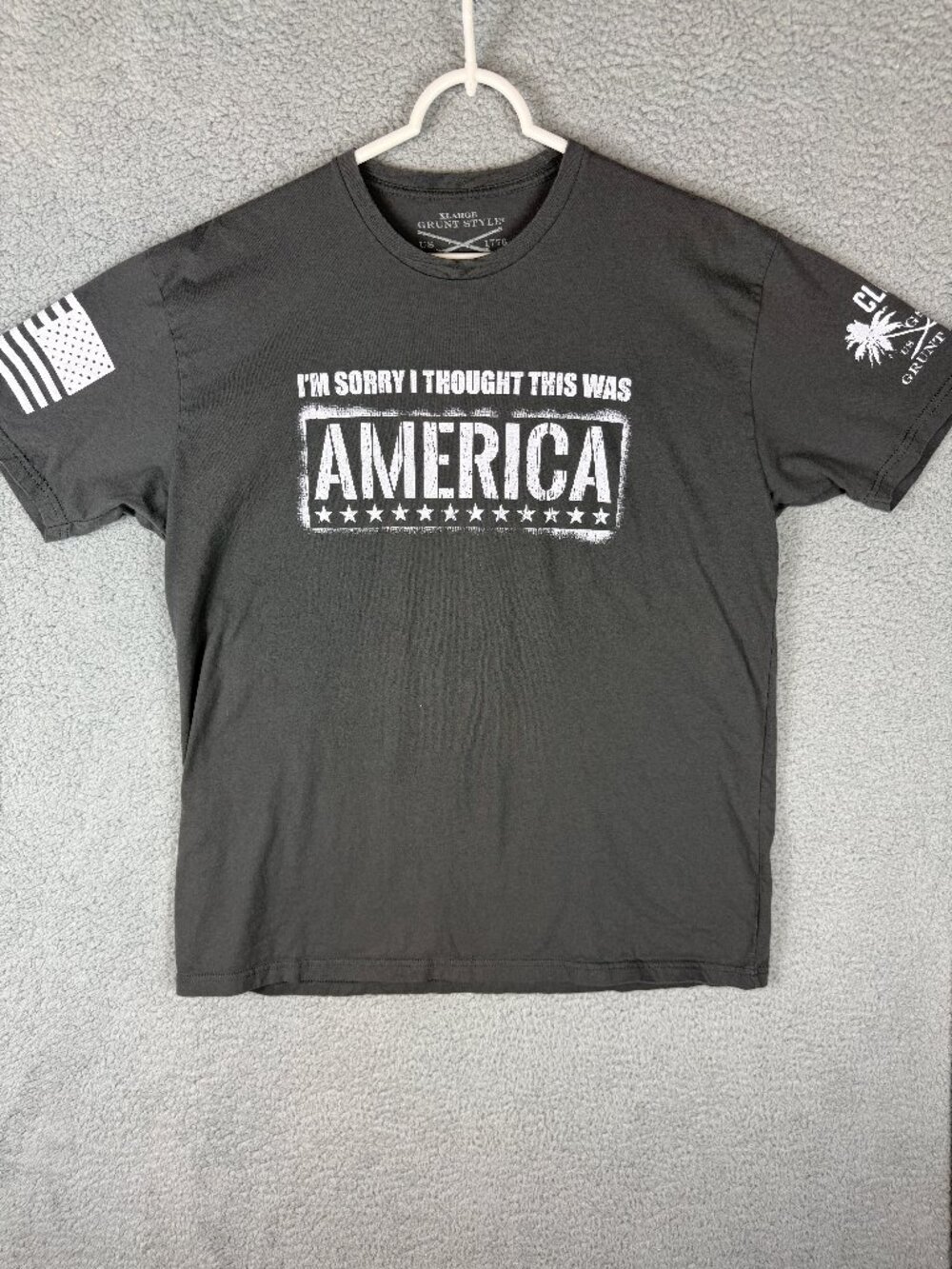 Grunt Style Shirt Mens XL Gray I'm Sorry I Thought This Was America Graphic Tee